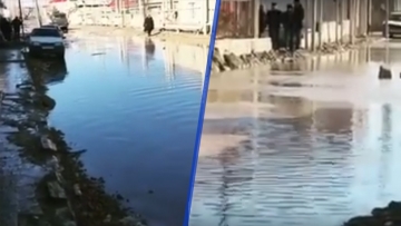 Biləcəri kanalizasiya sularında `boğulur`: `Avtomobillər bataqlıqda qalıb` - VİDEO