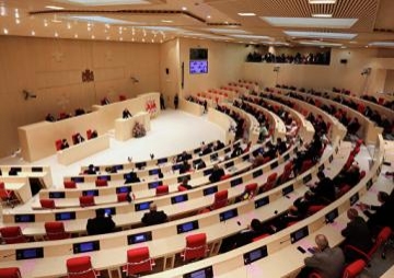 Gürcüstan parlamentində dava, deputatın başı yarılıb
