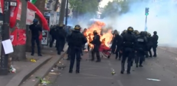 Fransada 1 May yürüşlərində polis zorakılığı- VİDEO