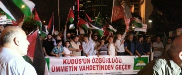 İstanbulda sionist rejimin konsulluğu qarşısında etiraz aksiyası keçirilib -FOTO
