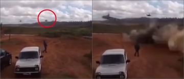 Rusiyada təlim zamanı helikopter təsadüfən raketlərlə tamaşaçılara atəş açıb-VİDEO