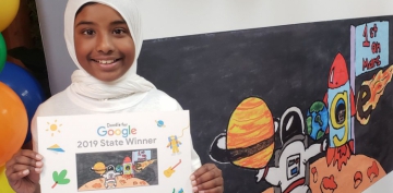 10 yaşlı müsəlman qız ‘Google’nin təşkil etdiyi rəsm yarışmasının qalibi olub  - FOTO 