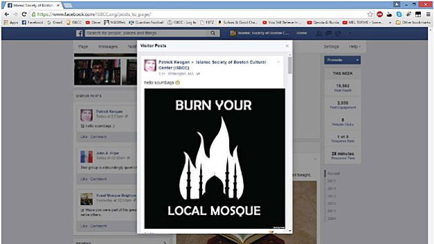 `Facebook`da Bostonun ən böyük məscidini yandırmağa çağıran şəxs tutuldu