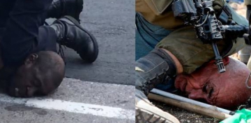 İsrail əsgərləri Fələstinli yaşlı kişini Amerika polisinin üslubu ilə döydü -FOTO