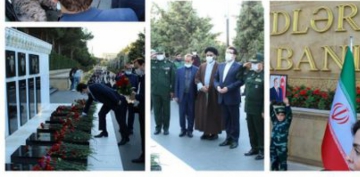 İranının Bakıdakı səfiri və səfirliyin əməkdaşları Şəhidlər Xiyabanını ziyarət ediblər - FOTO 